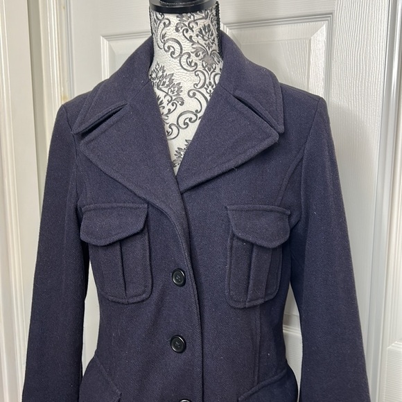 Abercrombie & Fitch Dark Gray Two Pocket S Pea Coat - Picture 2 of 6